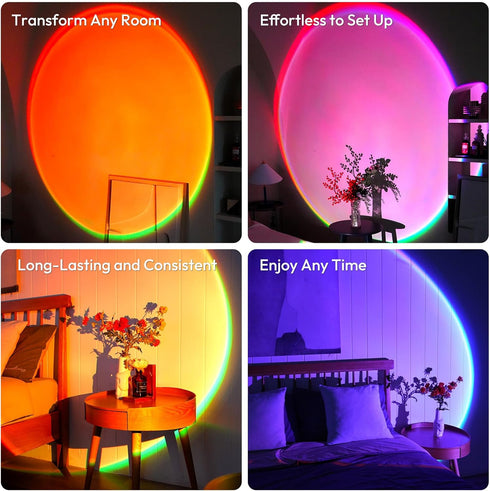 Molemyn Sunset 21 Sunset 180 Lamp Projector with APP Control - Color Changing LED Light, Adjustable for Photography