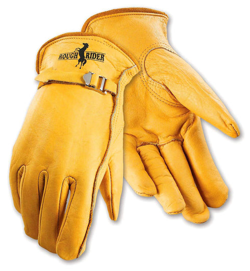 Galeton 25101PR-XL Rough Rider Premium Leather Driver Gloves, Strap & Buckle, X-Large, Gold