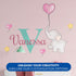 EGD Elephant Wall Decor Stickers for Baby Girl or Boy I Custom Name & Initial for Nursery Wall Decor I Elephant Nursery