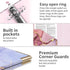 Ospelelf 3 Ring Binder 2 Inch, Cute Pink Marble Binder for Letter Size (11" x 8.5") with 5 Tab Dividers and Labels