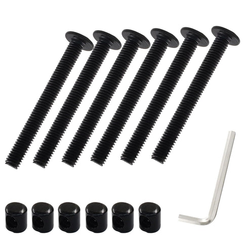 Jiozermi 12 M6 55mm Pcs x Hex Socket Head Screws Bolts Barrel Nuts, Bunk Bed Bolts and Nuts Assortment Kit daybed