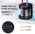 Eagle Electric Pencil Sharpener, Battery or USB Operated, Dual Holes, Dual Blades, fit for Pencils of Size 6-8mm and 9-12mm (Black) by Eagle