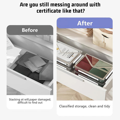 Marte Vanci Plastic Storage Bin with Lid, Portable Project Case with Handle, Clear Storage Box for A4 Letter Paper,