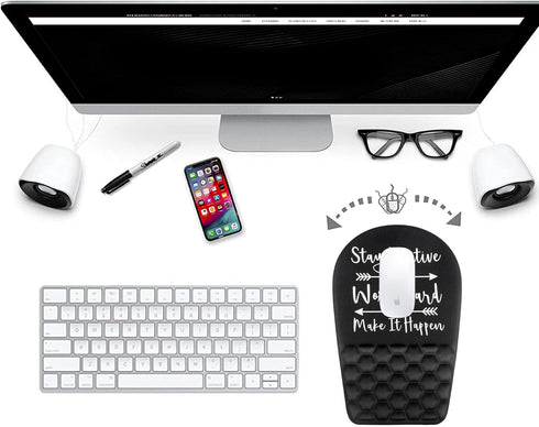 Ergonomic Mouse Pad with Wrist Support, Upgrade Mousepad with Massage Design, Non-Slip PU Base for Pain Relief,