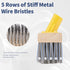 60" NICOFPHY Stainless Steel Deck Brushes for Scrubbing Heavy Duty, Concrete Floor Scrub Brush with Long Handle, Metal
