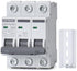 3 Pole DIN Rail Mount Circuit Breaker, 20 Amp 480V AC Miniature Circuit Breaker, Thermal Magnetic Trip