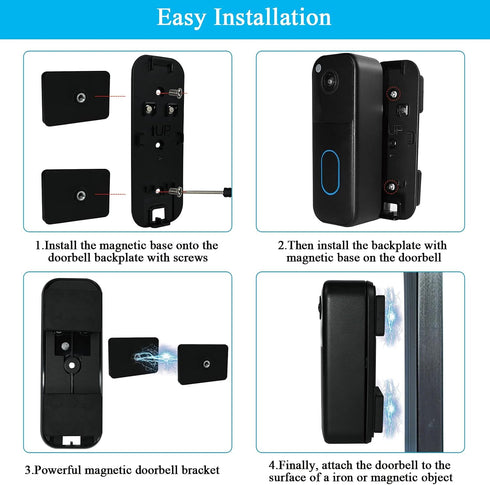 2nd Magnetic Doorbell Mount Compatible with Blink Video Doorbell Gen (Newest Model),Doorbell Camera Mount Holder No