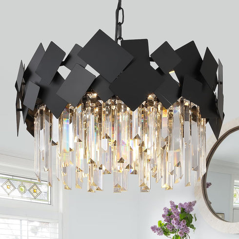 3.9'' 12 K9 Chandelier Short Crystals Replacement Pcs Crystal Prisms with Hooks for Crystal Chandeliers Crystals