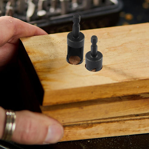 Rocaris 8 Pack Wood Plug Cutter Drill Bit Set, Straight and Tapered Cutting Tool with 1/4" Hex Shank