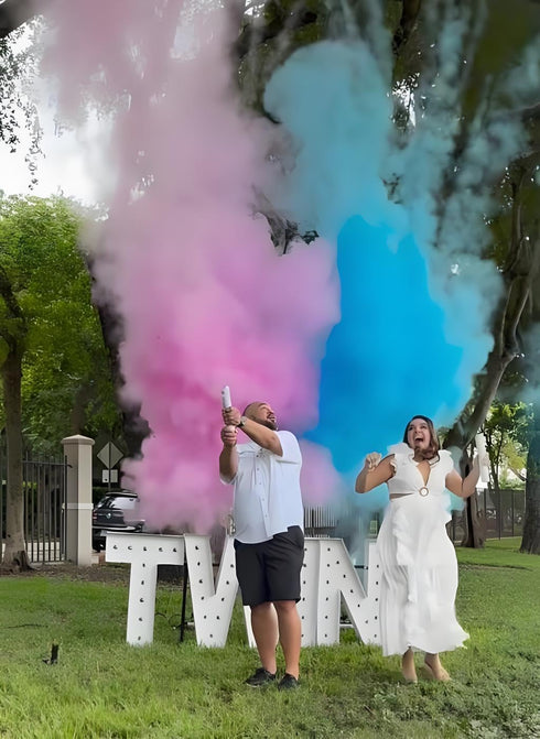 M CRIATIVO MAGNET 4 Pack Set (2 2 Gender Reveal Fire Extinguisher, Biodegradable Color Powder Smoke, Baby Gender Reveal