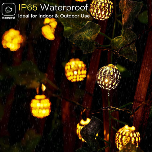 60 36 8 Brightown Solar Moroccan String Lights Outdoor LED Ft Globe Fairy Lights with Lighting Modes, Waterproof Solar