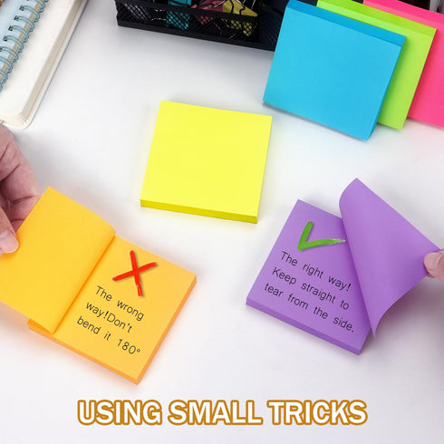 Sticky Notes, 3x3 inch Bright Colors, Self-Stick Pads, 48 Pads/Pack, 90 Sheets/Pad, Total 4320 Sheets