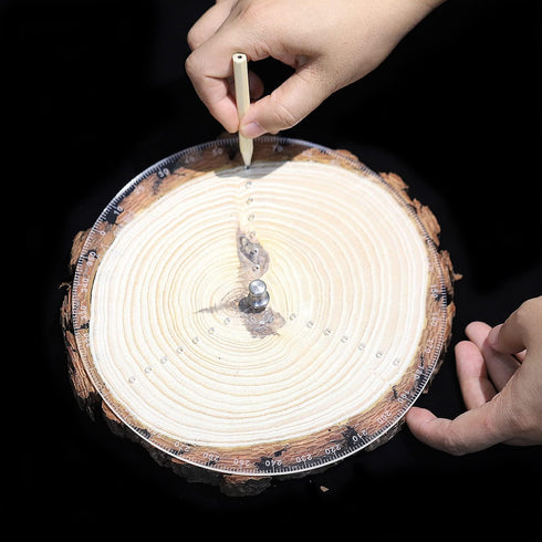 200mm/7.8 Inch Round Circle Center Finder Compass Tool, Clear Acrylic with Stainless Steel Centering Needle for Wood