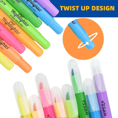 Journaling,8 20222 YISAN Bible Highlighters No Bleed,Gel Highlighter,Dry Highlighters,Crayon Marker Pens for Bible