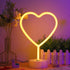 LED Heart Shaped Neon Night Lights Warm White Neon Lamp USB & Battery Powered Hanging Wedding Sign Novelty Indoor Lamps