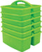 Teacher Created Resources Lime Portable Plastic Storage Caddy, 6-Pack for Classrooms, 3 Compartment Organization