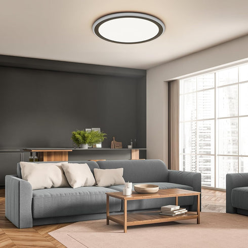 13in Dimmable 2000K, 3000K-6500K 24W BLNAN LED Flush Mount Ceiling Light Fixture with Remote Control, Night Light Wired