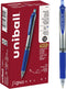 uniball Signo Gel Pen, Retractable, Medium 0.7 mm, Blue Ink, Blue/Metallic Accents Barrel, Dozen