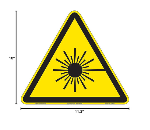 (FIS6551-)|Plastic 11.20" 10.00" Laser Aperture x with Corner Mounting Holes|Triangle ISO Symbol|Sign