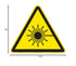 (FIS6551-)|Plastic 11.20" 10.00" Laser Aperture x with Corner Mounting Holes|Triangle ISO Symbol|Sign