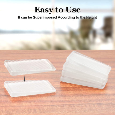 8 Pcs Clear Furniture Leveling Shims, Square Plastic Shims for Home Improvement (Transparent-Thin)