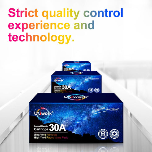 Uniwork Compatible Toner Cartridge for HP 30A CF230A, Black for Laserjet Pro MFP M203dw, 1 Pack