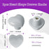 2pcs Light Grey Ceramic Cabinet Knobs, Heart Shaped Drawer Pulls for Kitchen, Cute Vanity Knobs for Kids Girls Bedroom