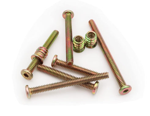 LBY 25 Sets 1/4×13mm Threaded Inserts Nuts and Bolt Assortment Kit, Zinc Plated Carbon Steel