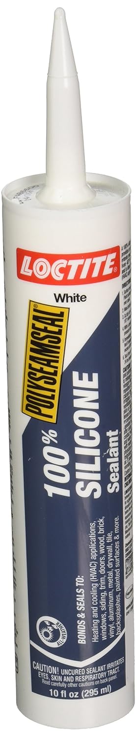 Loctite White 100% Silicone Sealant Tube, 10 oz