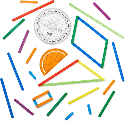 hand2mind Set 2 4th AngLegs Starter with Protractors, Geometry Manipulatives, Geometric Shapes for Classroom