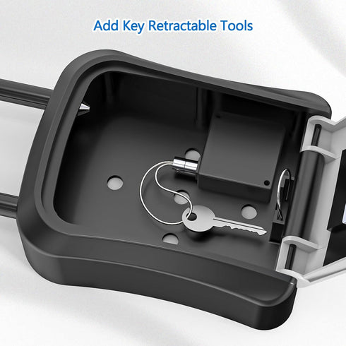 Key Lock Box With Retractable Key Tether,Fixed in the Lock Box to Prevent Carrying the Key With You After entering the Room,With Removable Shackle (With Retractable Key Tether+With Shackles) by Vazioyar
