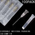 100 Pack 22Ga 1Inch/25mm Disposable Lab Needle Accessories with Cap, Individually Sealed Wrapped