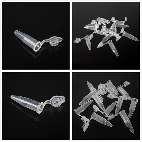 30 Pcs Clear Plastic Centrifuge Tubes, Bottom Tip Test Tube Vials 0.2mL 0.5ML 1.5ML