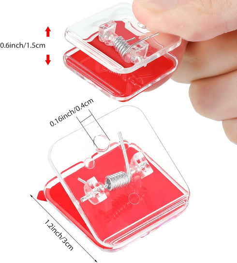 Self Adhesive Wall Clips, 24 Pieces Clear Shower Curtain Photo Clips for Teachers, Double-Sided Spring Hanger