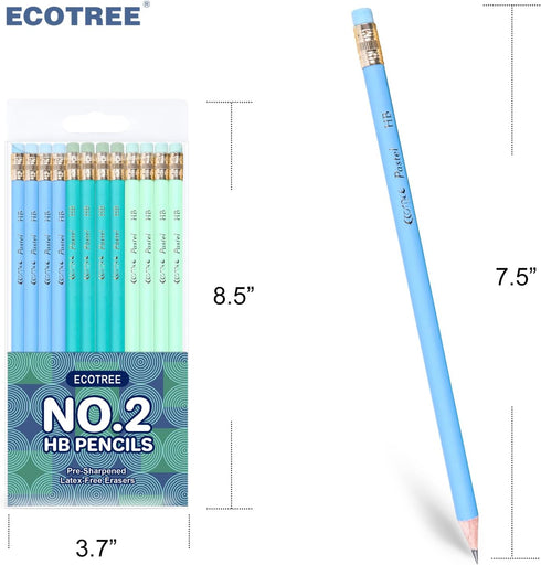 ECOTREE #2 Pencils for Kids, Cute Fun Sharpened Pencils, Cool School Pencils, 24 Pack
