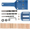 Handheld Dowel Jig Kit with Wood Doweling Hole Drill Guide, Punch Locator Positioner, Wrench Limit Ring for Home