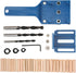 Handheld Dowel Jig Kit with Wood Doweling Hole Drill Guide, Punch Locator Positioner, Wrench Limit Ring for Home