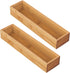 mDesign Slim Wooden Bamboo Drawer Organizer, 12" Long Stackable Storage Box for Desk Drawers and Cabinets