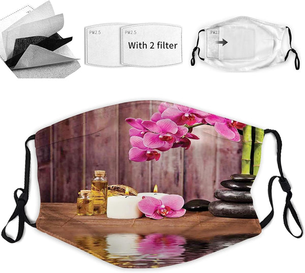 TXSDCCY Spa Fashion Face mask,Spa Flower and Water,Reusable Face Mask Balaclava Washable Outdoor