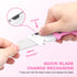 TOPLINE 2-Pack Pink Utility Knife Set, Retractable Box Cutter and Pocket Folding Knife
