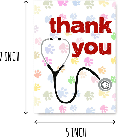 EdgarGifts 5 7 inches Funny Thank You Card - Veterinary Card - Thanks Vet Card - Veterinarian Appreciation Card - Thank