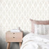 Yun-aeon 17.7" X 120" White and Beige Stripe Peel and Stick Wallpaper for Bedroom Drawers Cabinets Decor