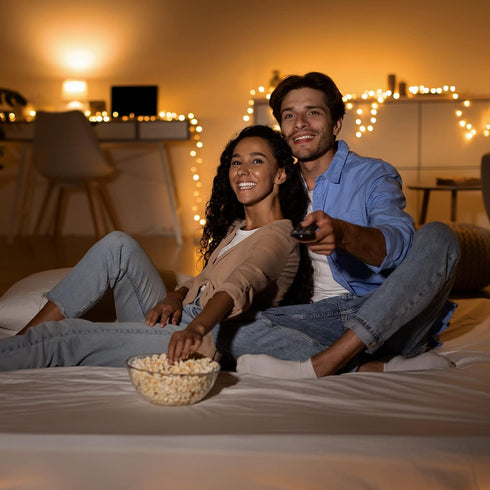Upgraded Flame Morsatie LED Flame Light Bulbs, 4 Modes Flickering Light Bulbs with Gravity Sensor, E26 Fire Light Bulb