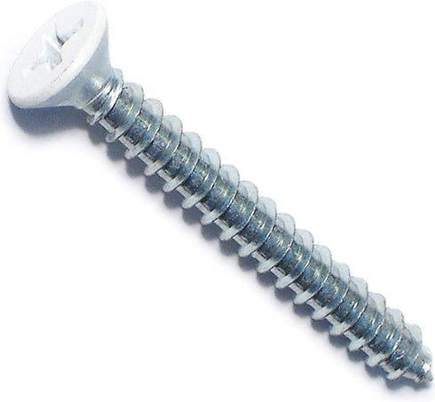 Hard-to-Find Fastener Phillips Flat Hinge Screws 9 x 1-1/2, Piece-20, White 014973160487