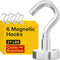 X-Bet Heavy Duty Neodymium Magnetic Hooks 27 LBS - Pack of 6 for Cruise Cabins, Refrigerator, Grill