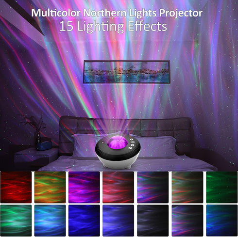 Elec3 Northern Lights Projector with White Noises, Remote & Timer, Bluetooth Star Projector, Valentines Day Gifts