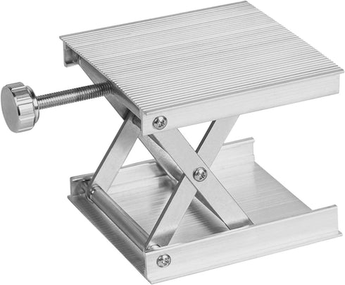 Lab Scissors Jack: Adjustable Stable Aluminum Alloy Lifting Platform with Black Hand Wheel for Laboratory
