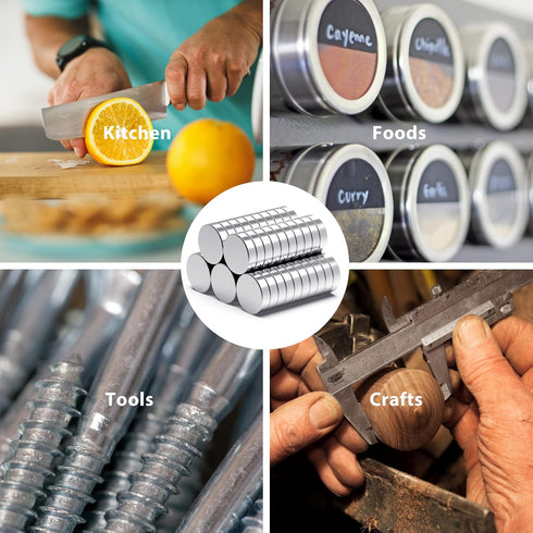 Strong Neodymium Magnets, Heavy Duty Round Small Rare Earth Magnets, 0.47 x 0.12 Inch, 50 PCS
