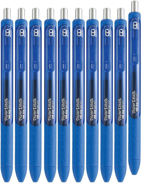 Paper Mate Inkjoy Gel Retractable Pens, Pack of 10, Blue, Medium Point