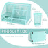 Flexzion Desk Top Caddy Organizer, Green Metal Mesh with 6 Compartments, Drawer and Pen Holder